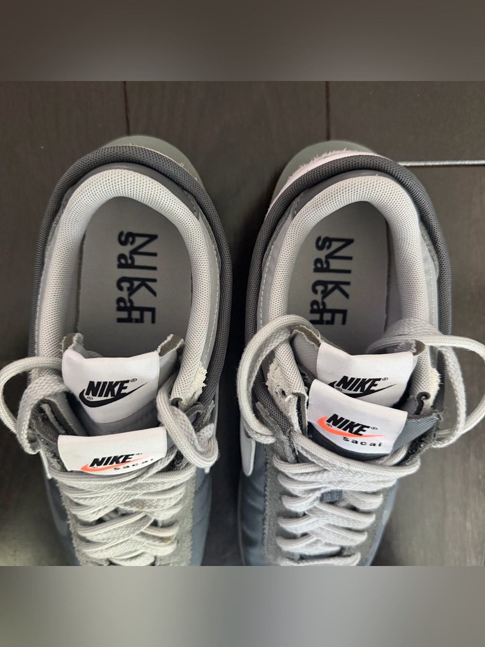 Nike 2022 Sacai x Zoom Cortez SP ‘Iron Grey’ (10.5)
Grey Dual-Tongue Sneakers - Picture 8 of 11